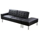 vidaXL Sofa Bed Artificial Leather Black Adjustable