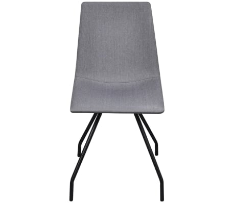 vidaXL 2 Fabric Dining Chairs with Iron Legs Light Grey