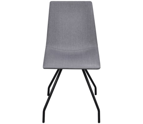 vidaXL 4 Fabric Dining Chairs with Iron Legs Light Grey
