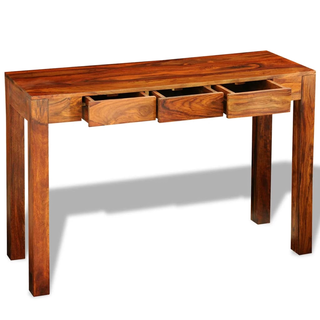 Konzolový stolek se 3 zásuvkami 80 cm masivní sheeshamové dřevo