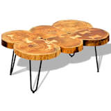 vidaXL Table basse 35 cm 6 troncs Bois massif de Sesham