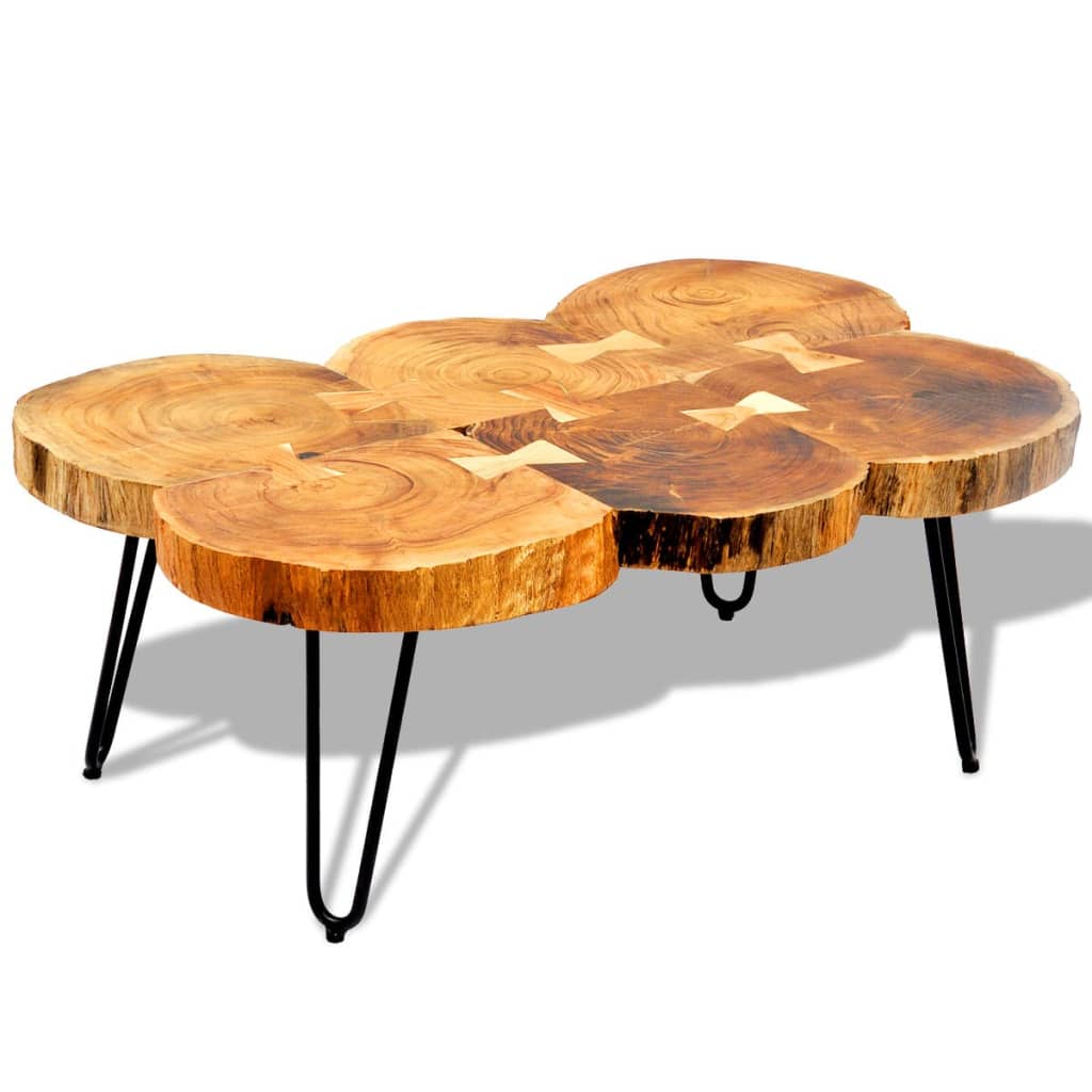 Unico Design Tavolino da Caffè 35 cm 6 Tronchi in Legno Massello di  Sheesham 90x60x35 cm Magnifico it - Marrone68232