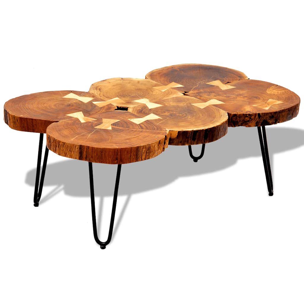 Salontafel met 6 boomstammen 35 cm massief acaciahout image 14