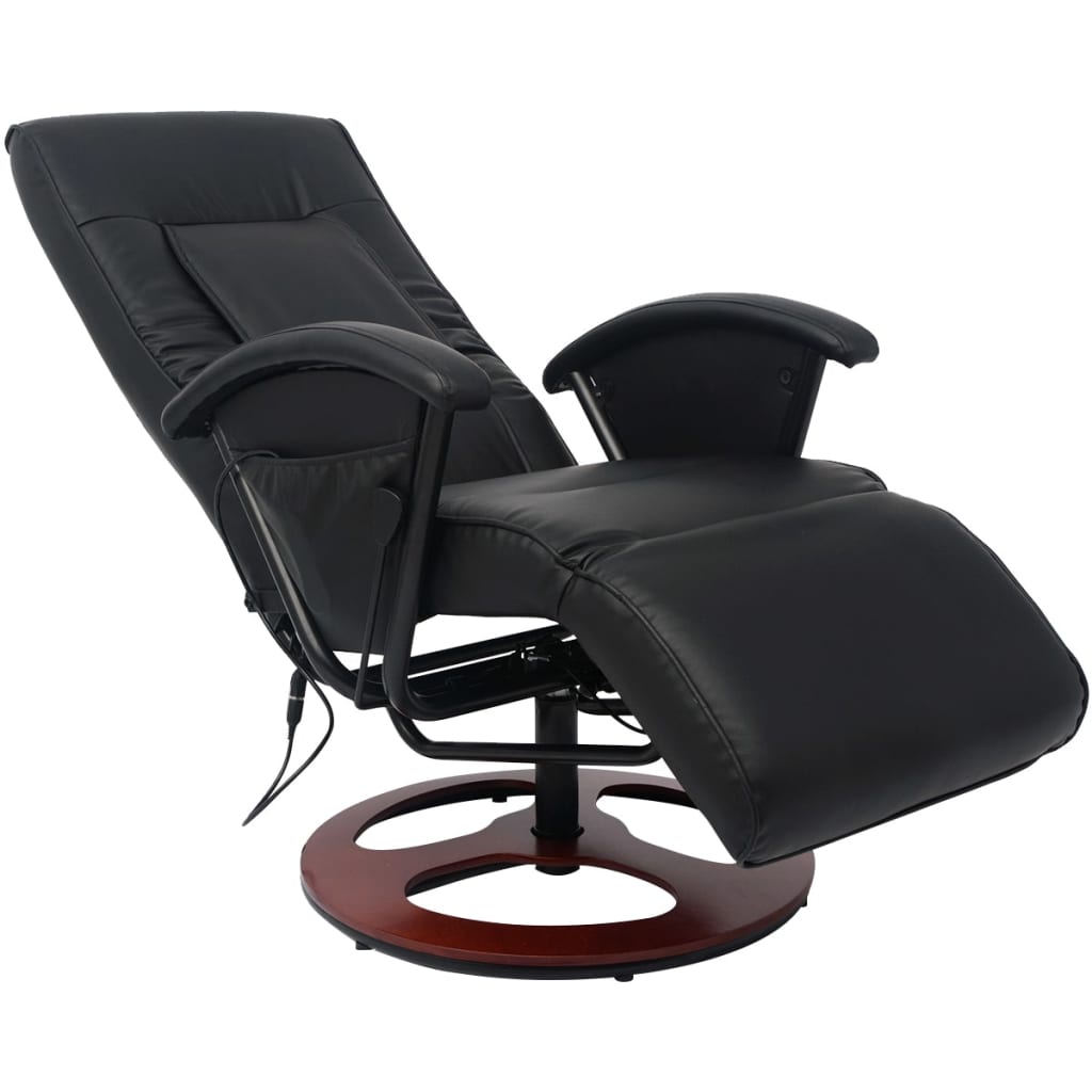 

vidaXL Shiatsu massagestoel kunstleer zwart