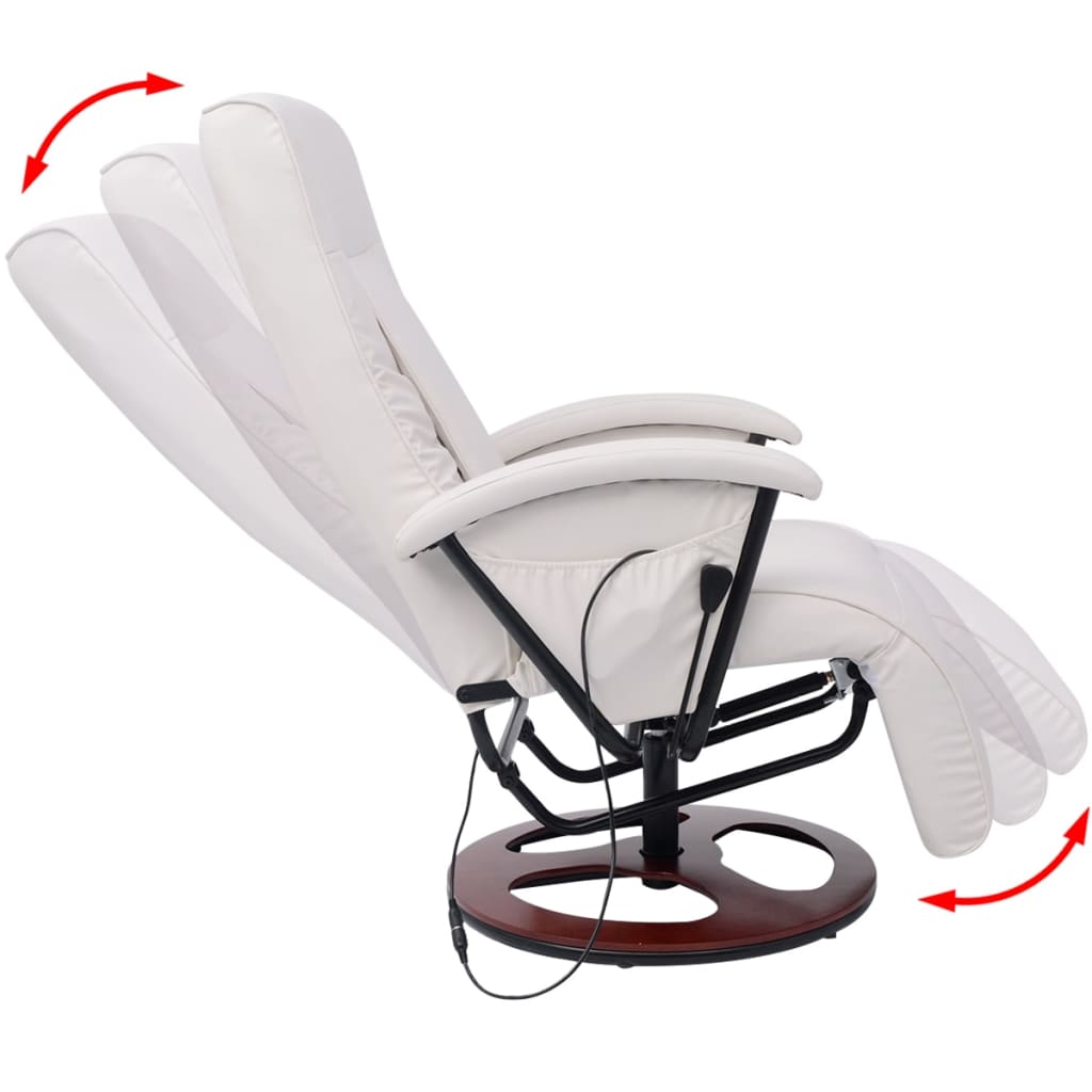 

vidaXL Shiatsu massagestoel kunstleer wit