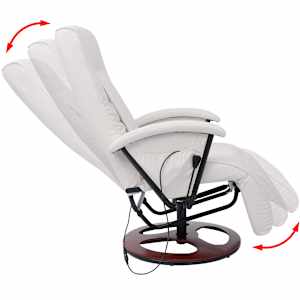 vidaXL Πολυθρόνα Μασάζ Shiatsu Λευκή από Συνθετικό Δέρμα