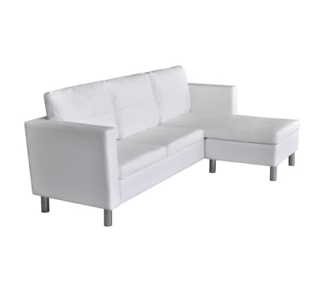 vidaXL Canapea modulară cu 3 locuri, piele artificială, alb