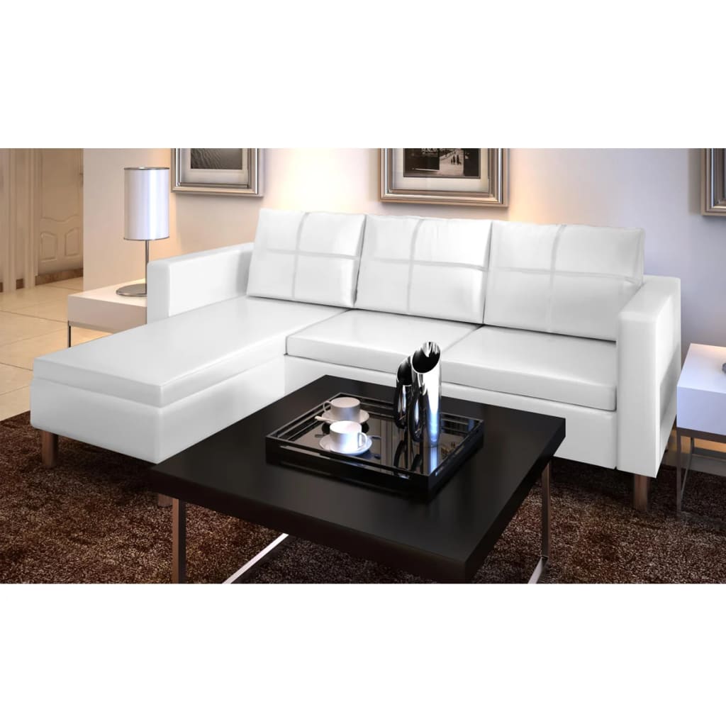 Details About Leather Sectional Sofa 3 Seater L Shaped Chaise Lounge Modern Living Room Furnit