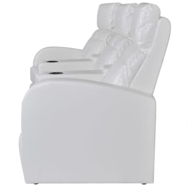 Vidaxl 3 Seater Home Theater Recliner Sofa White Faux Leather Vidaxl 3 Seater Home Theater Recliner