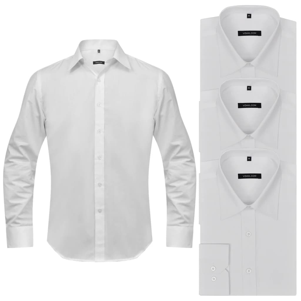 3 Men's Business Shirts Size S White