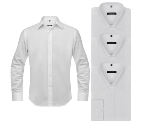 3 Men's Business Shirts Size S White