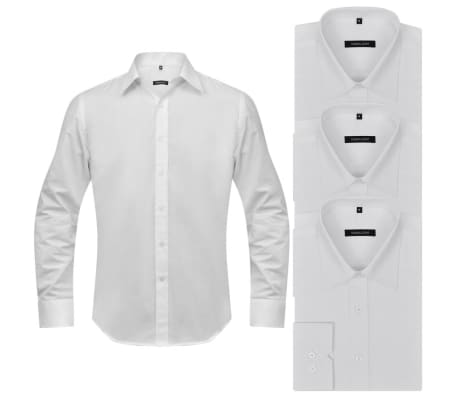 3 Men's Business Shirts Size L White