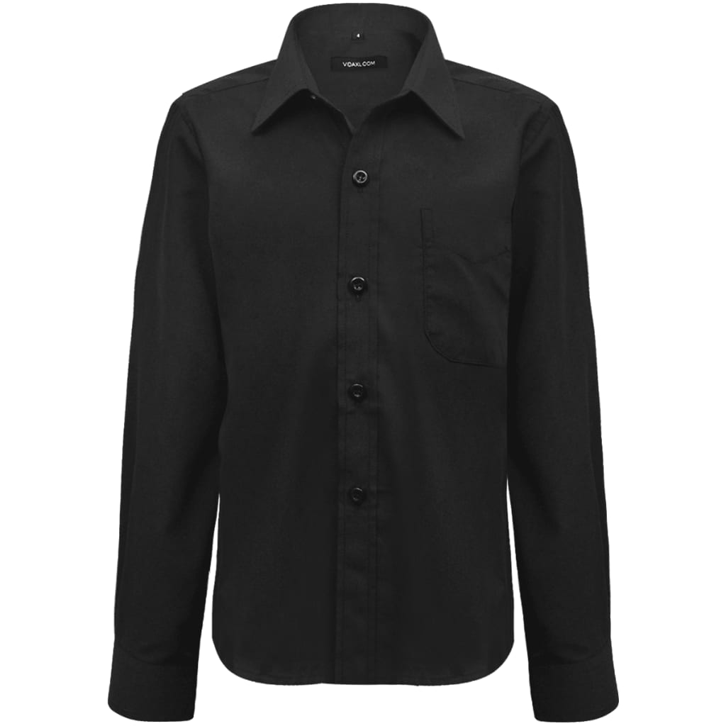 130969 Boy’s Long Sleeve Plain Shirt Black Size 116-122