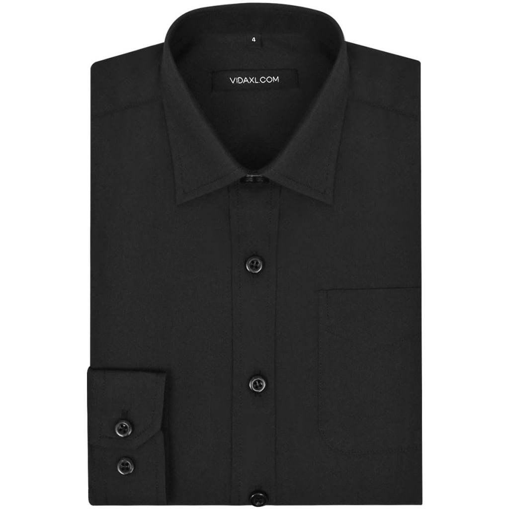 130969 Boy's Long Sleeve Plain Shirt Black Size 116-122