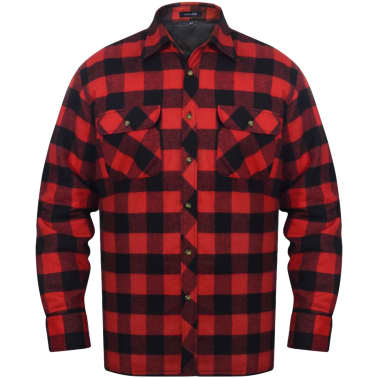 camisa a cuadros roja y negra hombre