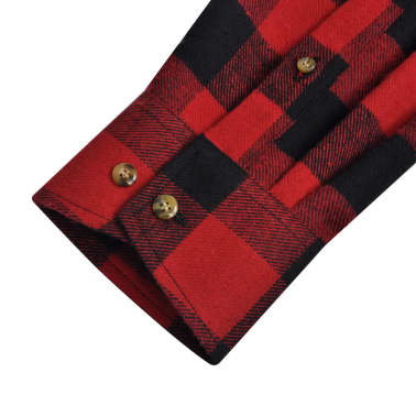 camisa de cuadros roja con negro para hombre