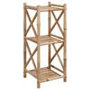 Estante de bambu quadrada com 3 prateleiras
