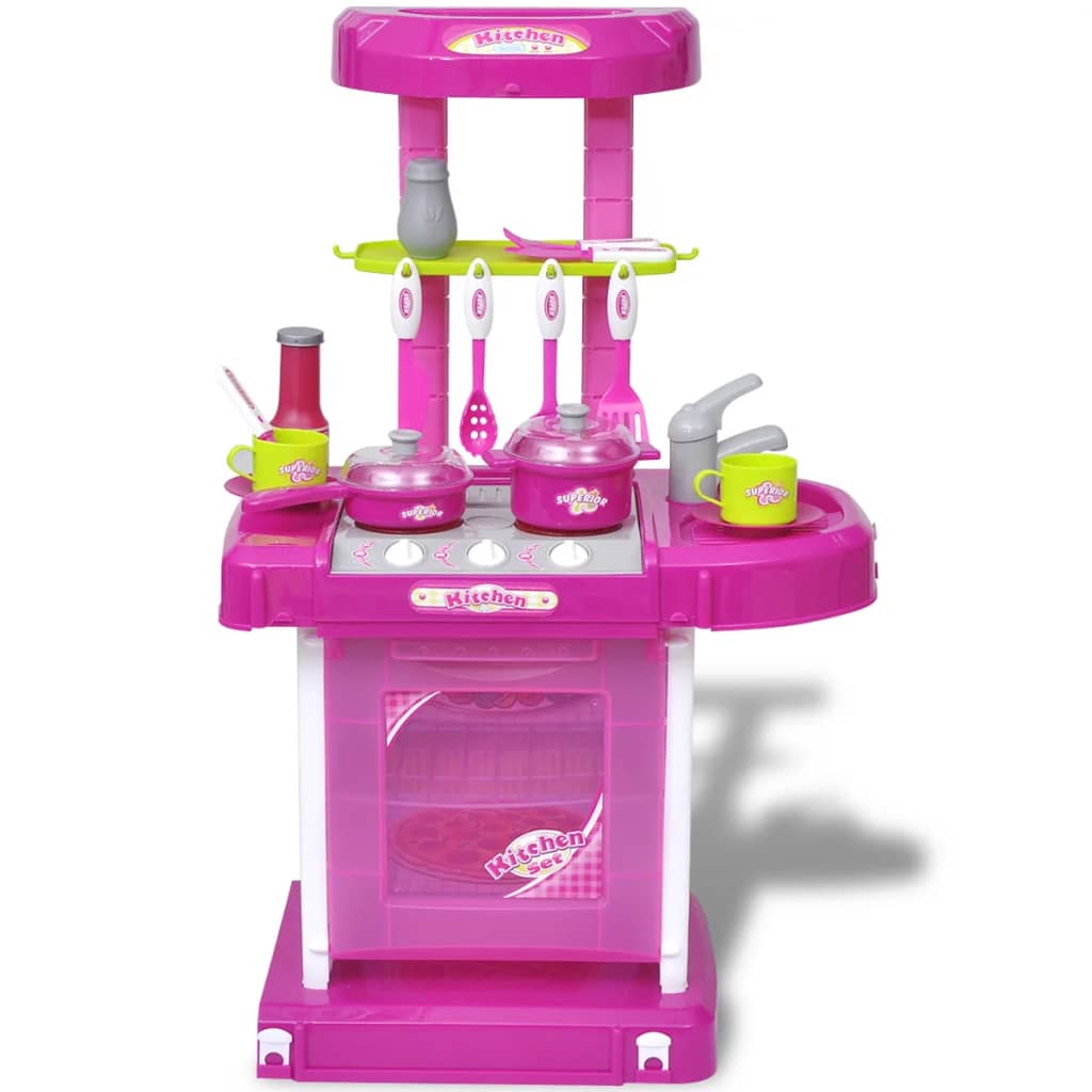 VidaXL - vidaXL Kinderspeelkeuken met licht- en geluidseffecten roze