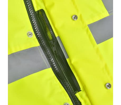 vidaXL Men's High Visibility Jacket Yellow+Blue Size XL Polyester