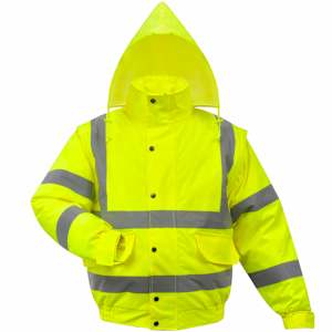 Herren Warnschutzjacke Pilotenjacke Arbeitsjacke gelb Gr. L Polyester