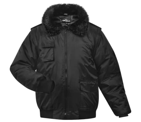 vidaXL Men's Pilot Jacket Black Size XL Polyester