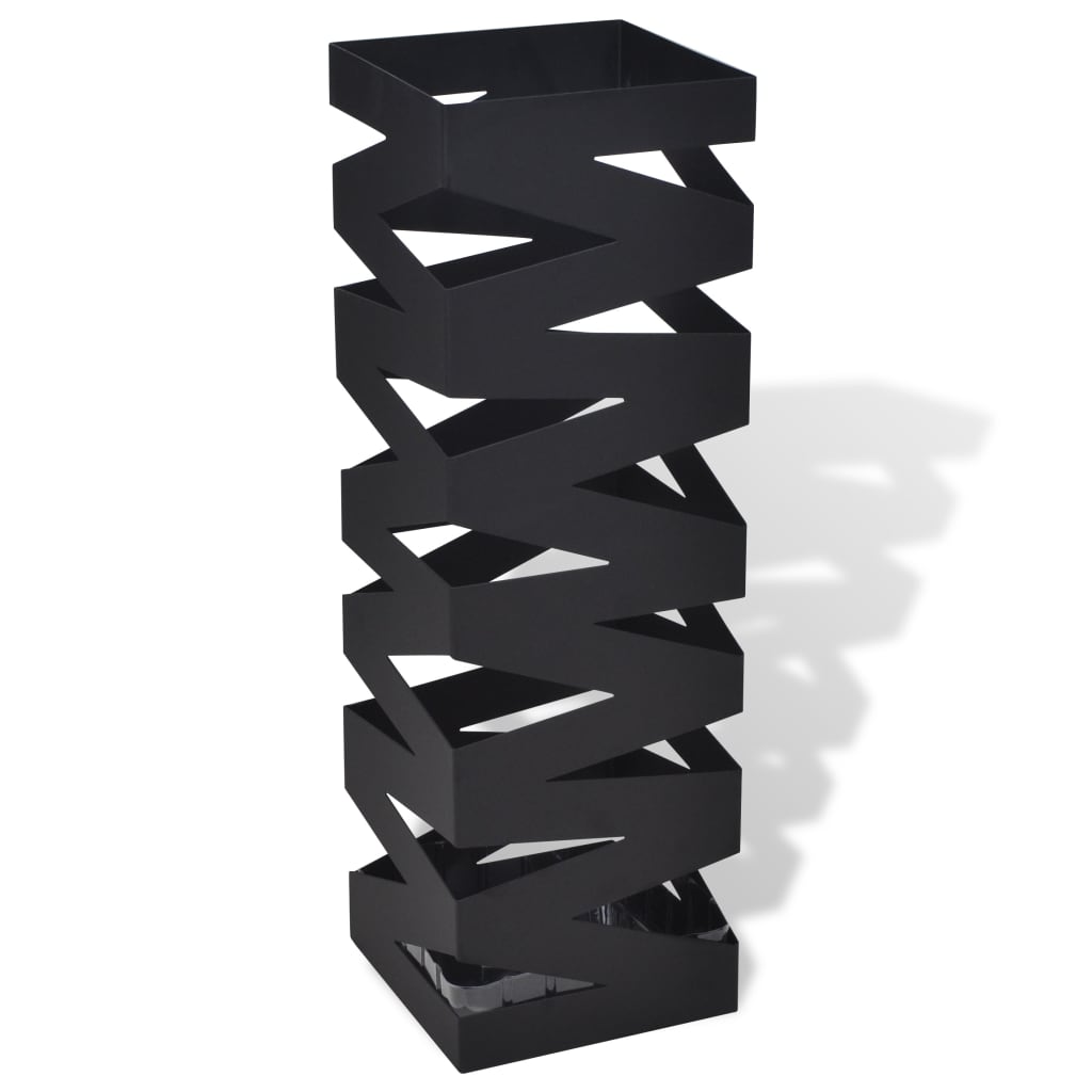Schirmständer Schirmhalter Gehstock Stahl schwarz quadratisch 48,5 cm | Stepinfit.de
