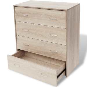 Příborník se 4 zásuvkami 60 x 30,5 x 71 cm barva dub - obrázek 2