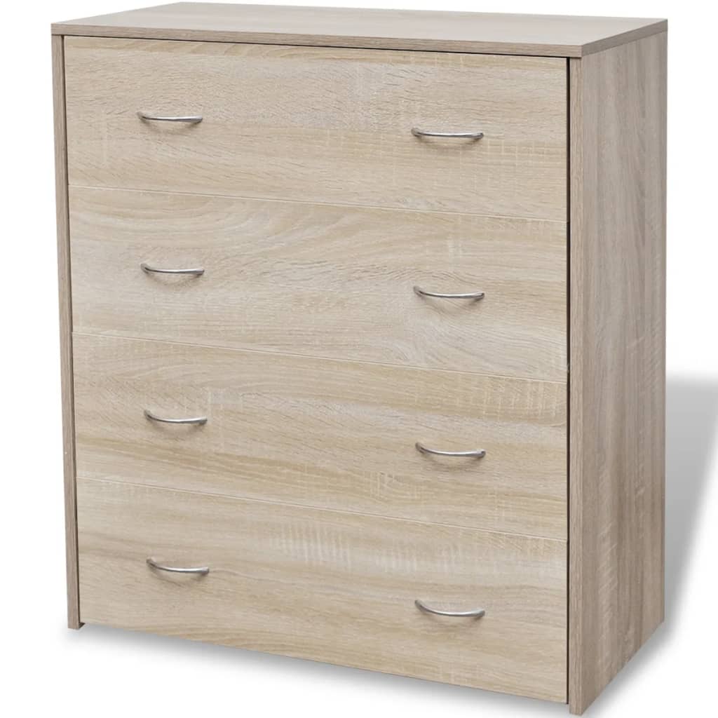 vidaXL Dressoir met 4 lades 60x30,5x71 cm eikenkleur afbeelding