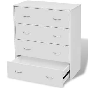 vidaXL 4 sahtliga kummut 60 x 30,5 x 71 cm, valge
