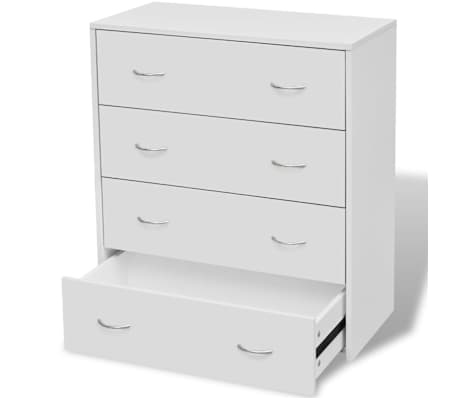 vidaXL Credenza con 4 Cassetti Rustica Vintage Elegante Decorativa Mobiletto Cassettiera Bianca e Grigia Effetto Peeling 65,5x35x68 cm in MDF