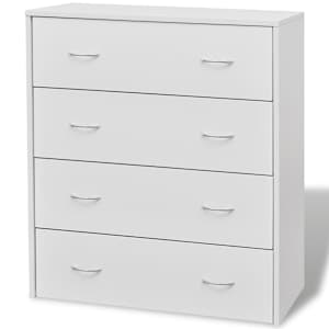 Příborník se 4 zásuvkami 60 x 30,5 x 71 cm bílý - obrázek 3