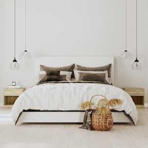 Nočna omarica 2 kosa s predalom barva hrasta