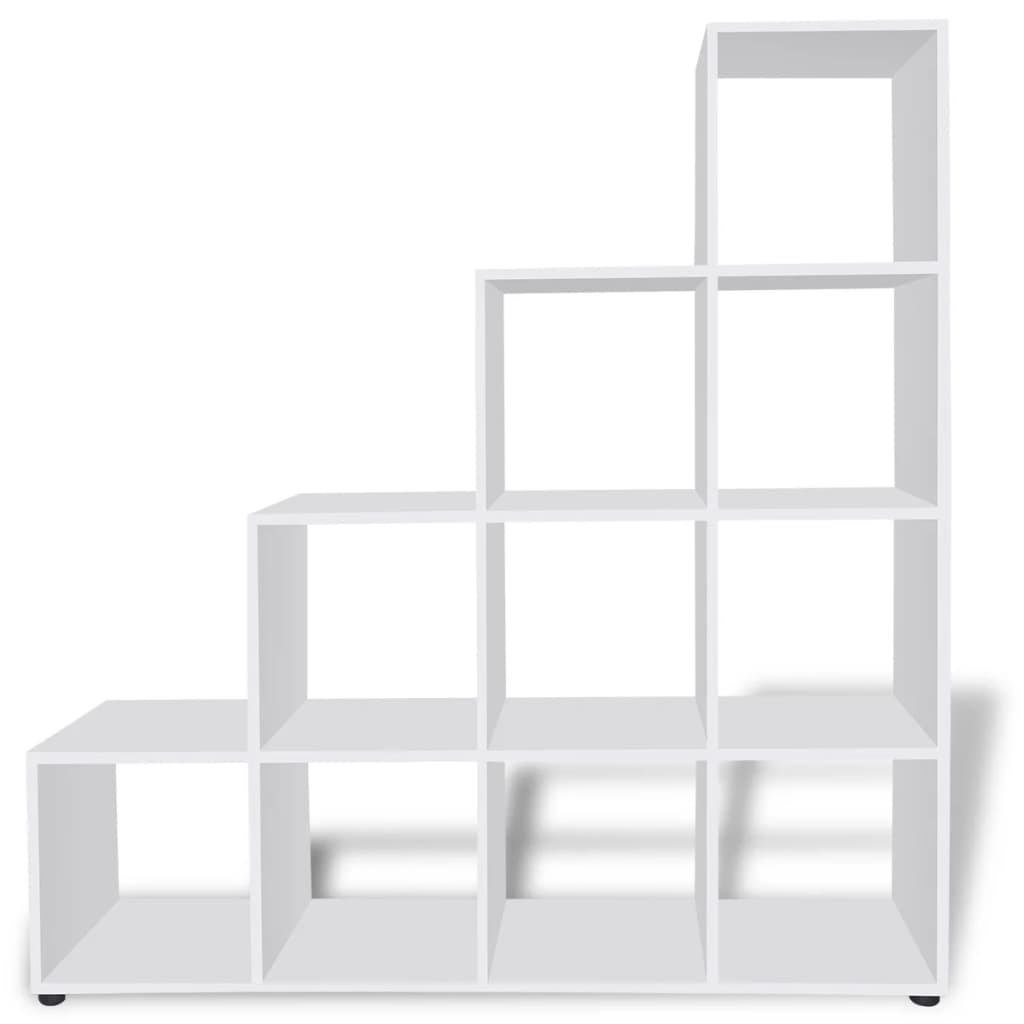 VidaXL - vidaXL Boekenkast/presentatiemeubel trapvormig 142 cm wit