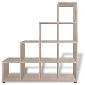 vidaXL Treppenregal B&uuml;cherregal 142 cm Eiche