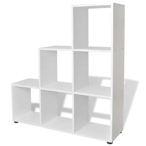 Schodovitá knihovna / police k vystavování 107 cm bílá - obrázek 2