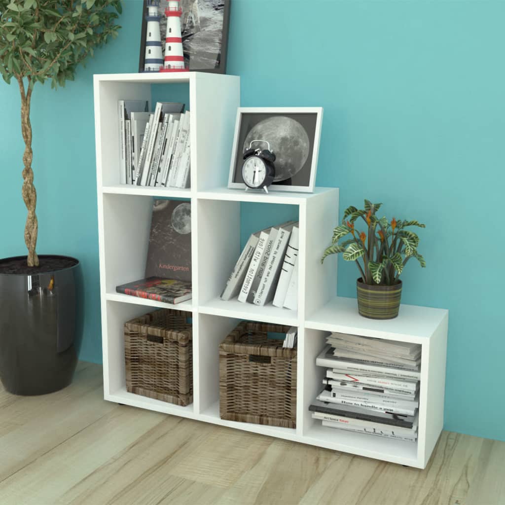 242552 Staircase Bookcase/Display Shelf 107 cm White 