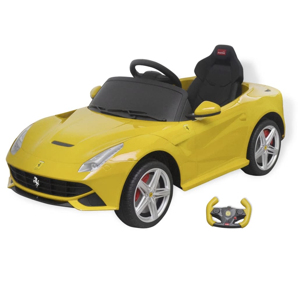vidaXL Mașinuță electrică “Ferrari F12” galbenă 6 V cu telecomandă vidaXL