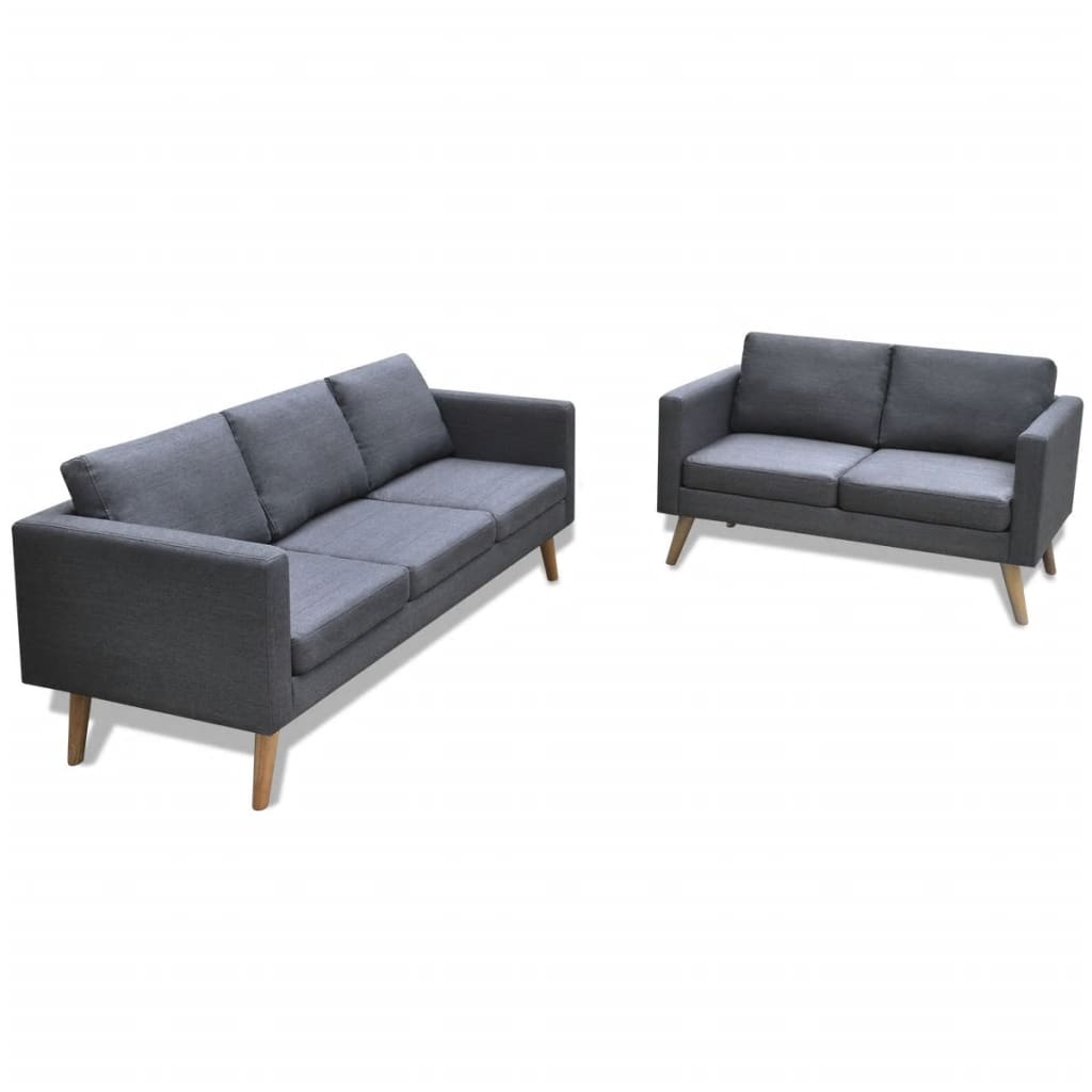 vidaXL Set canapele cu 2 locuri și 3 locuri, textil, gri închis vidaXL