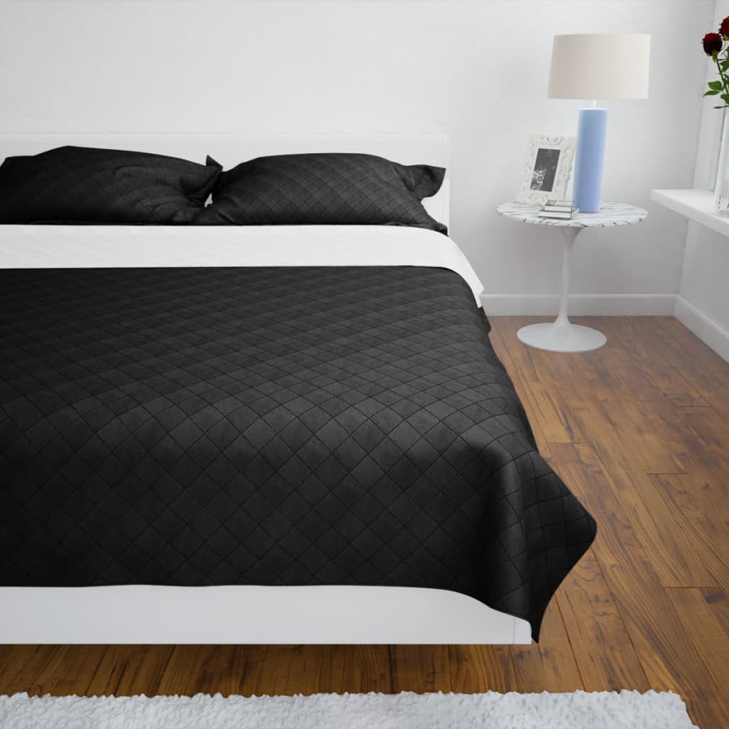 Petrashop 130888 Double-sided Quilted Bedspread Black/White 230 x 260 cm