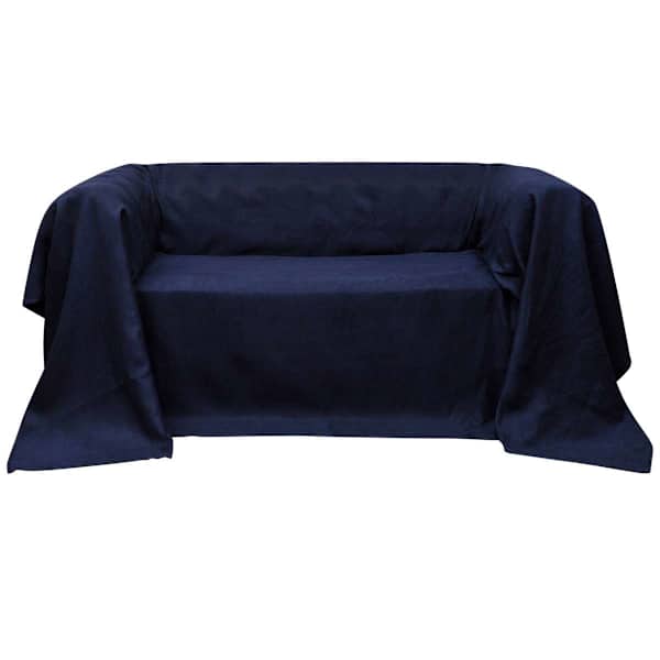 vidaXL Mikroseemisnahast diivanikate, tumesinine 140 x 210 cm