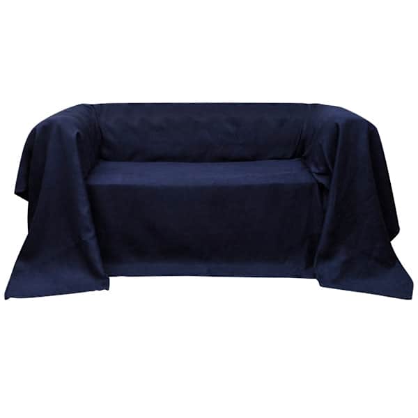 vidaXL Mikroseemisnahast diivanikate, tumesinine 210 x 280 cm