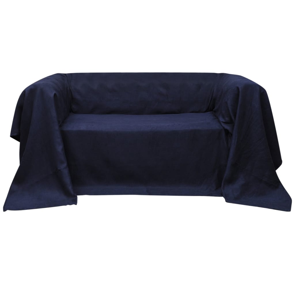 Husă din velur micro-fibră pentru canapea, 270 x 350 cm, bleumarin vidaxl.ro
