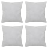 4 White Cushion Covers Cotton 40 x 40 cm