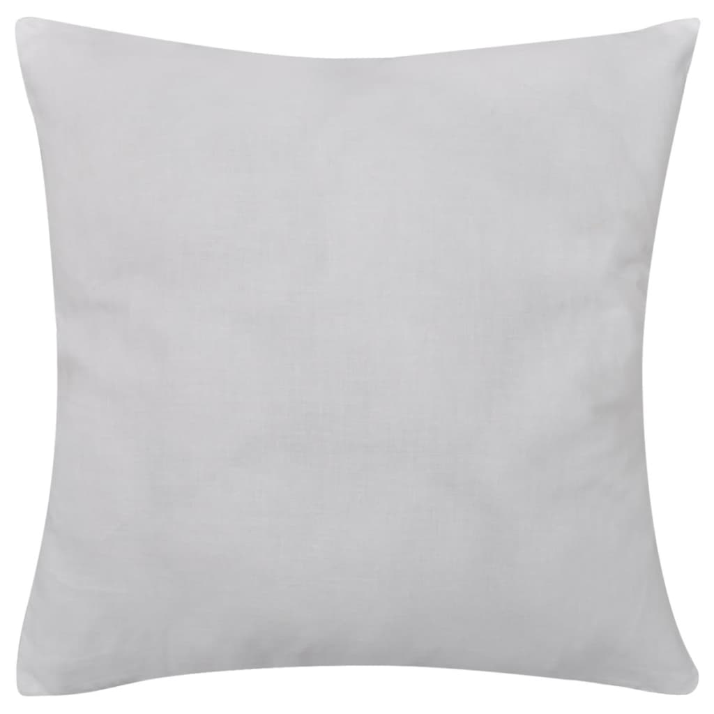 130901 4 White Cushion Covers Cotton 40 x 40 cm 
