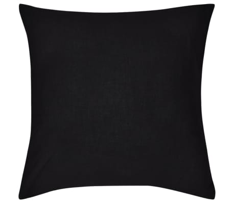 4 Black Cushion Covers Cotton 50 x 50 cm