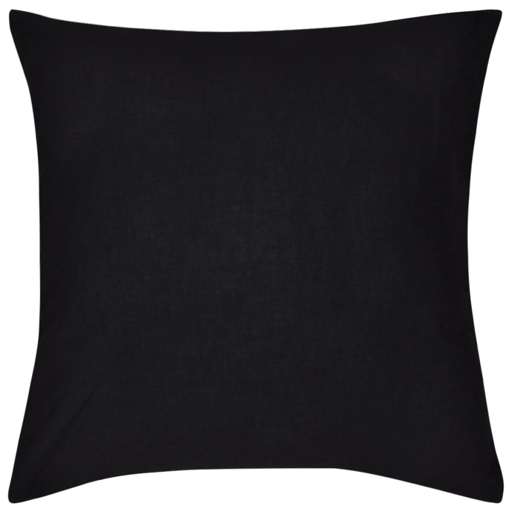 vidaXL Housses de coussin 4 pcs Coton Noir 80x80 cm