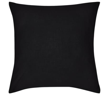 vidaXL Housses de coussin 4 pcs Coton Noir 80x80 cm