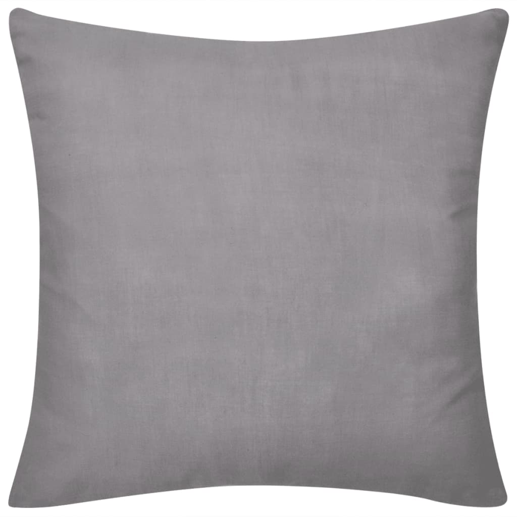 vidaXL Housses de coussin 4 pcs Coton Gris 50x50 cm