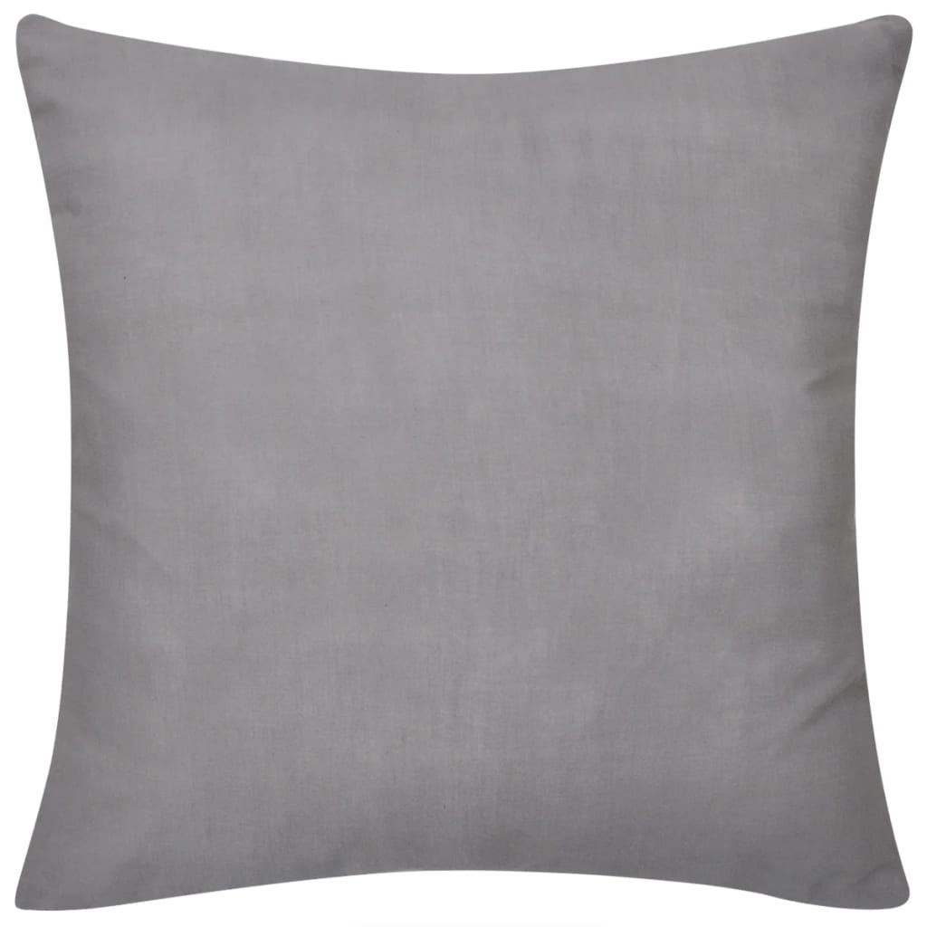 4 Grey Cushion Covers Cotton 80 x 80 cm
