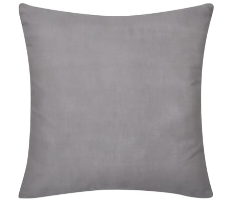 130909 4 Grey Cushion Covers Cotton 80 x 80 cm